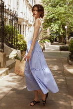 Load image into Gallery viewer, Cornflower Blue Stripe Maxi ruffle Skirt