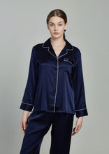 Load image into Gallery viewer, Estella Midnight Blue Silk PJ Set - Yvonne.b