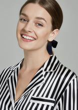 Load image into Gallery viewer, Colette Midnight Striped Silk Shirt Dress - Yvonne.b