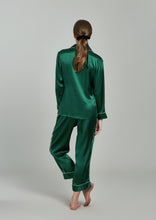 Load image into Gallery viewer, Estella Midnight Green Silk PJ Set - Yvonne.b