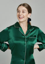 Load image into Gallery viewer, Estella Midnight Green Silk PJ Set - Yvonne.b