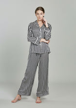 Load image into Gallery viewer, Colette Midnight Striped Silk PJ Set - Yvonne.b