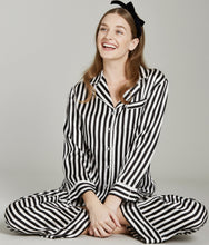 Load image into Gallery viewer, Colette Midnight Striped Silk PJ Set - Yvonne.b