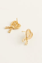 Load image into Gallery viewer, Tennis Racket Earrings in Gold - Yvonne.b