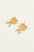 Load image into Gallery viewer, Tennis Racket Earrings in Gold - Yvonne.b