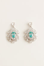 Load image into Gallery viewer, Paraiba-inspired Crystal Halo Earrings - Yvonne.b