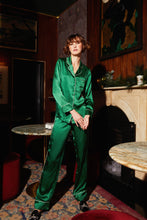 Load image into Gallery viewer, Constance Midnight Green Silk PJ Set - Yvonne.b