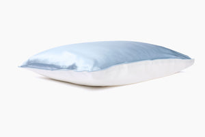 J'Adore two-toned Silk Pillowcase in Cream/French Blue - Yvonne.b