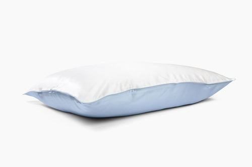 J'Adore two-toned Silk Pillowcase in Cream/French Blue