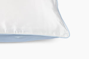 J'Adore two-toned Silk Pillowcase in Cream/French Blue - Yvonne.b