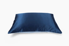 Load image into Gallery viewer, J&#39;adore two-toned Silk Pillowcase in Navy/French Blue - Yvonne.b