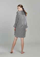 Load image into Gallery viewer, Colette Midnight Striped Silk Shirt Dress - Yvonne.b