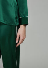 Load image into Gallery viewer, Estella Midnight Green Silk PJ Set - Yvonne.b