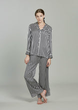 Load image into Gallery viewer, Colette Midnight Striped Silk PJ Set - Yvonne.b