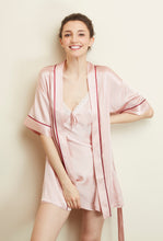 Load image into Gallery viewer, Jacques Champagne Pink Short Silk Robe - Yvonne.b